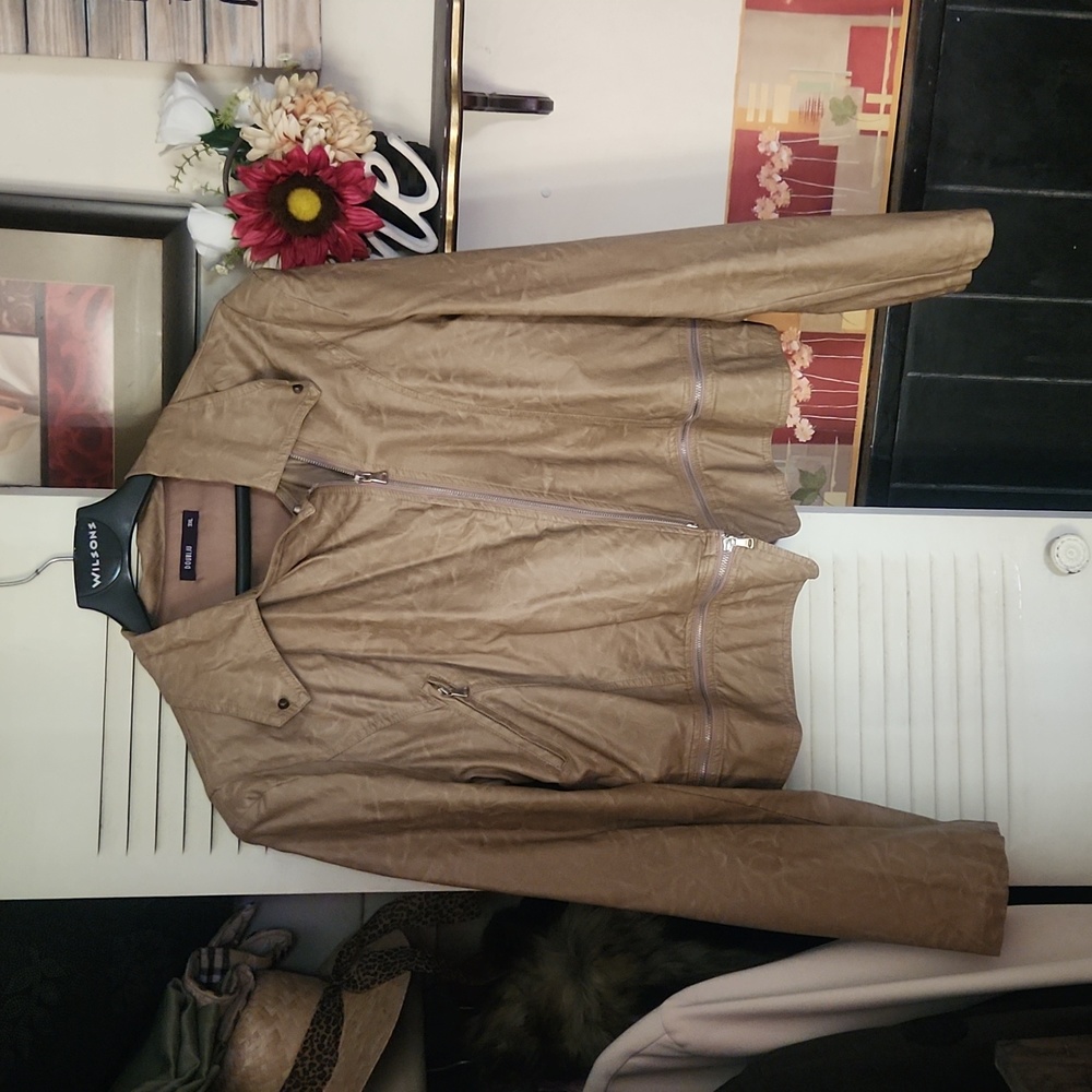 Plus Sized Faux Leather Jacket